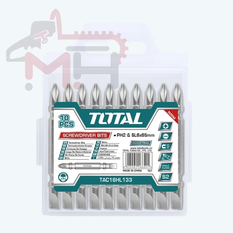 TOTAL Screwdriver Bit Set - Precision Bits for Versatile Applications.